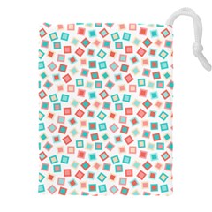 Aqua Coral Drawstring Pouch (4xl) by CuteKingdom