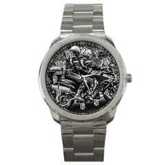 Motorcycle Riders At Highway Sport Metal Watch by dflcprintsclothing