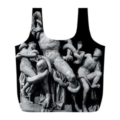 Laocoon Sculpture Over Black Full Print Recycle Bag (l) by dflcprintsclothing