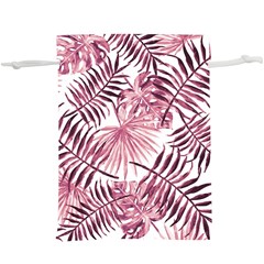 Pink Leaves  Lightweight Drawstring Pouch (xl) by goljakoff