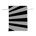 Striped black and grey colors pattern, silver geometric lines Lightweight Drawstring Pouch (M) Back