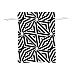 Black And White Abstract Lines, Geometric Pattern Lightweight Drawstring Pouch (m) by Casemiro