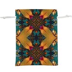 Teal and orange  Lightweight Drawstring Pouch (XL) Front