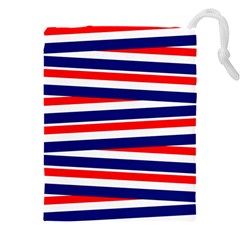 Patriotic Ribbons Drawstring Pouch (5xl) by Mariart