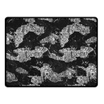Black And White Cracked Abstract Texture Print Double Sided Fleece Blanket (Small)  45 x34  Blanket Back