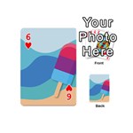 Ice Summer Beach Sea Dessert Playing Cards 54 Designs (Mini) Front - Heart6
