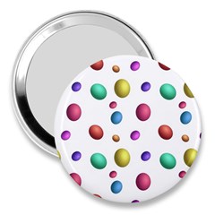 Egg Easter Texture Colorful 3  Handbag Mirrors by HermanTelo