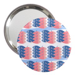 Fish Texture Rosa Blue Sea 3  Handbag Mirrors by HermanTelo