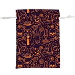 Halloween Pattern 5  Lightweight Drawstring Pouch (XL) Front
