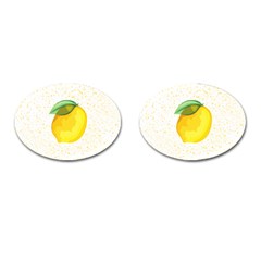 Illustration Sgraphic Lime Orange Cufflinks (oval) by HermanTelo