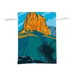 Guadalupe Mountains National Park with El Capitan Peak Texas United States WPA Poster Art Color Lightweight Drawstring Pouch (L) Back