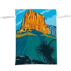 Guadalupe Mountains National Park With El Capitan Peak Texas United States Wpa Poster Art Color  Lightweight Drawstring Pouch (xl) by retrovectors