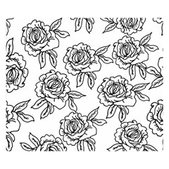 Line Art Black And White Rose Double Sided Flano Blanket (small)  by MintanArt