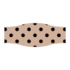 Large Black Polka Dots On Toasted Almond Brown - Stretchable Headband by FashionLane