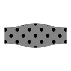 Large Black Polka Dots On Battleship Grey - Stretchable Headband by FashionLane