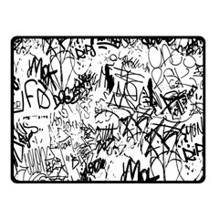 Black And White Graffiti Abstract Collage Double Sided Fleece Blanket (small)  by dflcprintsclothing