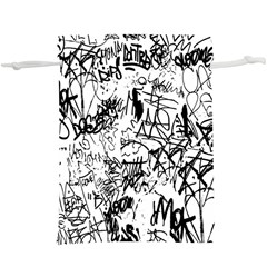 Black And White Graffiti Abstract Collage  Lightweight Drawstring Pouch (xl) by dflcprintsclothing