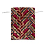Geometric knitting Lightweight Drawstring Pouch (S) Front