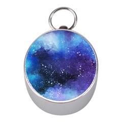 Blue Space Paint Mini Silver Compasses by goljakoff
