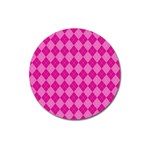 Pink Diamond Pattern Magnet 3  (Round) Front