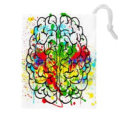 Brain Mind Psychology Idea Hearts Drawstring Pouch (5xl) by Amaryn4rt