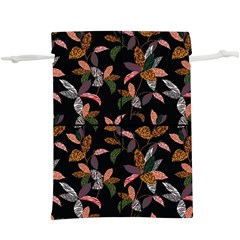 Animal Print Leaves Pattern  Lightweight Drawstring Pouch (xl) by designsbymallika