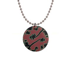 Tropical Style Floral Motif Print Pattern 1  Button Necklace by dflcprintsclothing