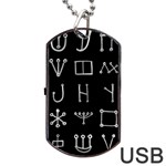 Heinrich Cornelius Agrippa Of Occult Philosophy 1651 Malachim Alphabet Collected Inverted Square Dog Tag USB Flash (One Side) Front