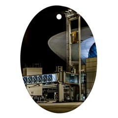 Montevideo Airport Night Scene, Uruguay Oval Ornament (two Sides) by dflcprintsclothing