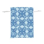 Blue pattern Lightweight Drawstring Pouch (M) Back