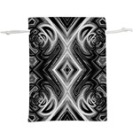 Black and white  Lightweight Drawstring Pouch (XL) Front