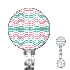 Waving Lines Vivid Pattern Stainless Steel Nurses Watch by dflcprintsclothing