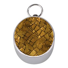 Golden Mosaic Texture Print Mini Silver Compasses by dflcprintsclothing