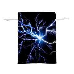Blue Electric Thunder Storm, Colorful Lightning Graphic Lightweight Drawstring Pouch (s) by picsaspassion