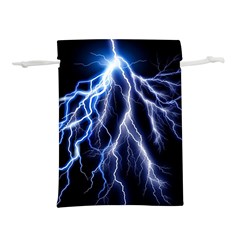 Blue Lightning At Night, Modern Graphic Art  Lightweight Drawstring Pouch (s) by picsaspassion