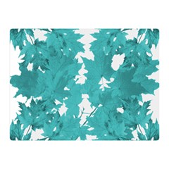 Blue Autumn Maple Leaves Collage, Graphic Design Double Sided Flano Blanket (mini)  by picsaspassion
