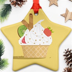 Ice Cream Dessert Summer Star Ornament (two Sides) by Dutashop