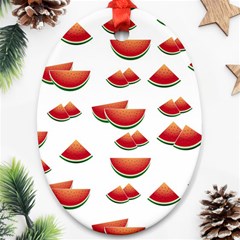 Summer Watermelon Pattern Ornament (oval) by Dutashop