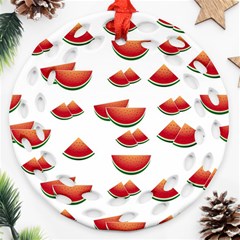 Summer Watermelon Pattern Ornament (round Filigree) by Dutashop