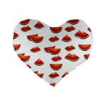 Summer Watermelon Pattern Standard 16  Premium Heart Shape Cushions Front