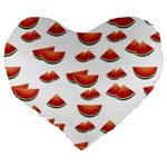 Summer Watermelon Pattern Large 19  Premium Heart Shape Cushions Back