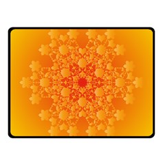 Fractal Yellow Orange Fleece Blanket (small) by Dutashop