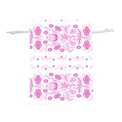 Pink Flowers Lightweight Drawstring Pouch (s) by Eskimos