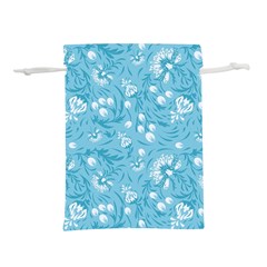 Blue White Flowers Lightweight Drawstring Pouch (s) by Eskimos
