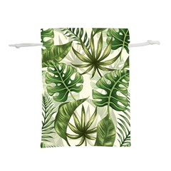 Tropical Leaves Lightweight Drawstring Pouch (l) by goljakoff