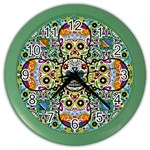 Sugar Skulls Pattern Color Wall Clock Front