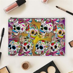 Sugar Skulls Cosmetic Bag (large) by ExtraAwesomeSauce
