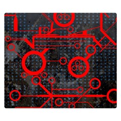 Tech - Red Double Sided Flano Blanket (small)  by ExtraAwesomeSauce
