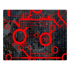 Tech - Red Double Sided Flano Blanket (large)  by ExtraAwesomeSauce