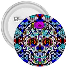 Sugar Skull Pattern 2 3  Buttons by ExtraAwesomeSauce
